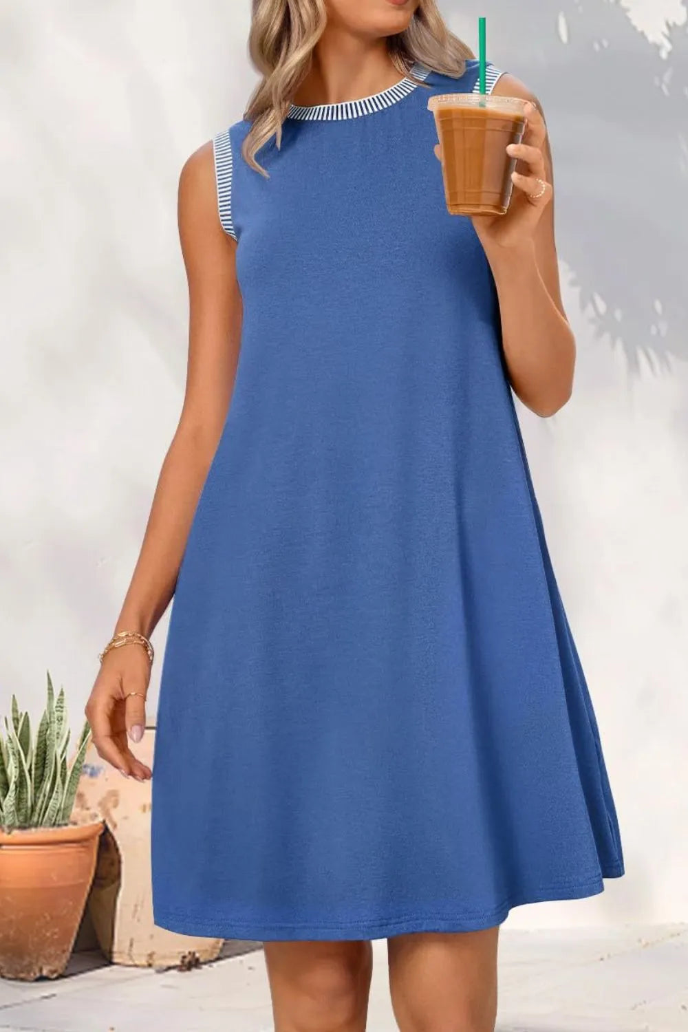 💃Women's Casual Sleeveless Crew Neck Midi Dress