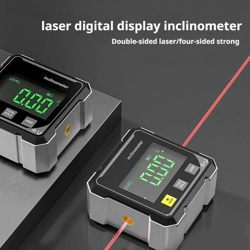 🔥Magnetic Digital Angle Finder with Dual Laser Guide & 360° Magnetic Attachment
