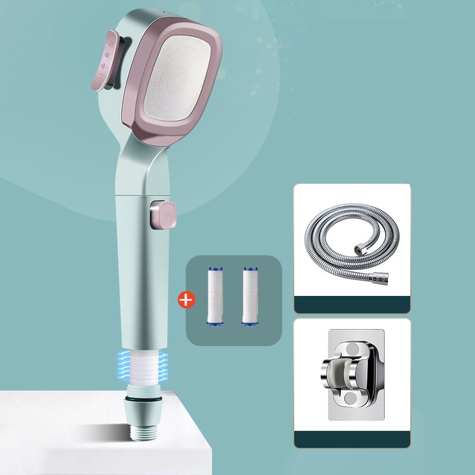 4-mode Handheld Pressurized Shower Head with Pause Switch