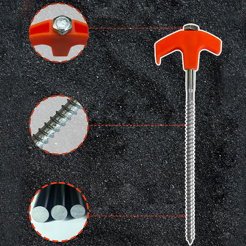 8-Inch Screw-In Tent Stakes