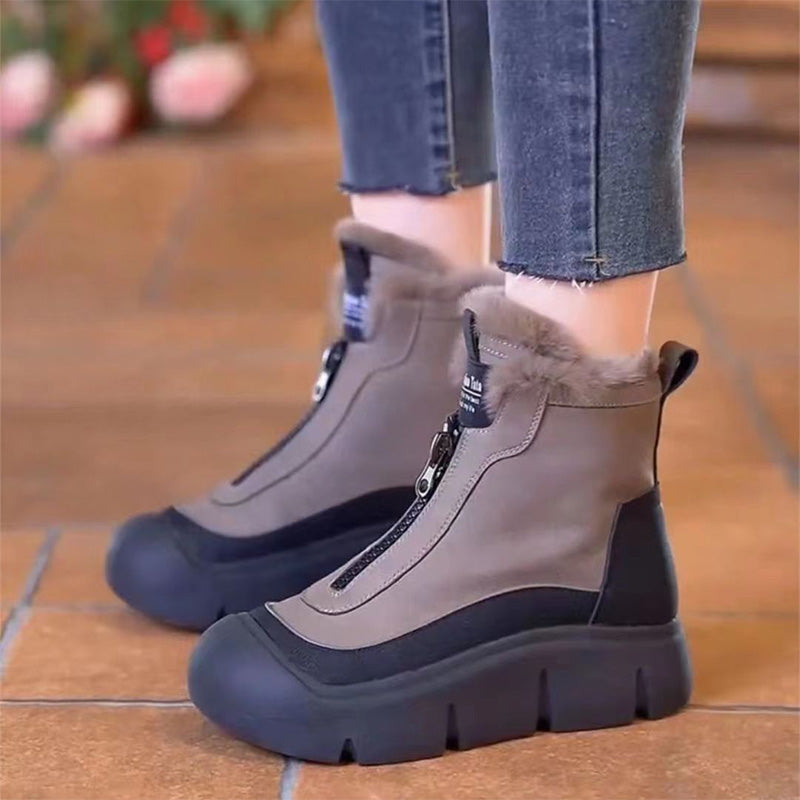 Women's Waterproof Warm Snow Boots With Zipper