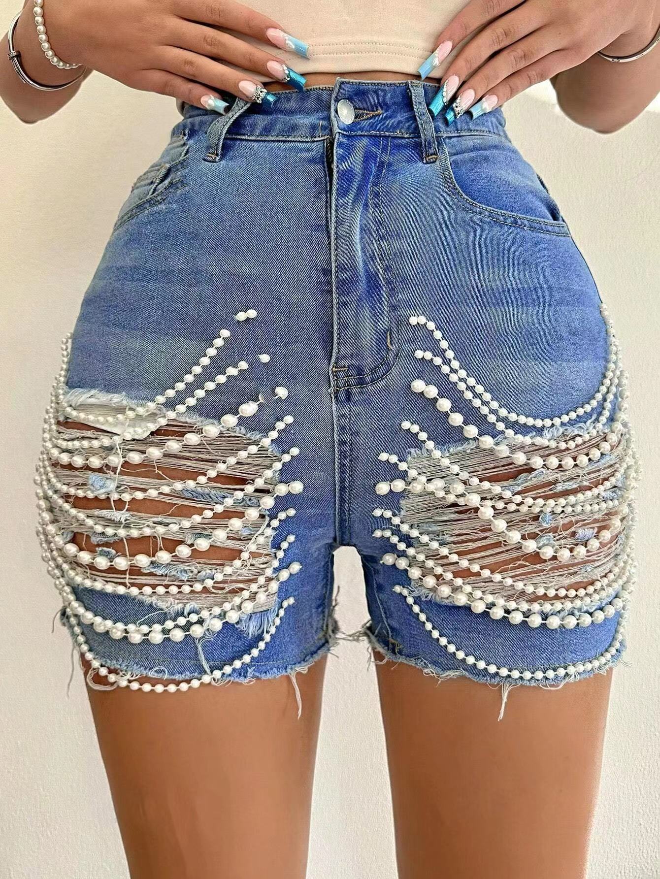Upgrade your closet with 🔥2024's stylish chain embellished jeans!
