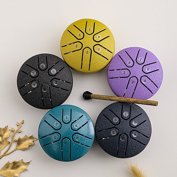 🎁🎵 Buddha Stones Mini Steel Tongue Drum Kit (3 Inch)