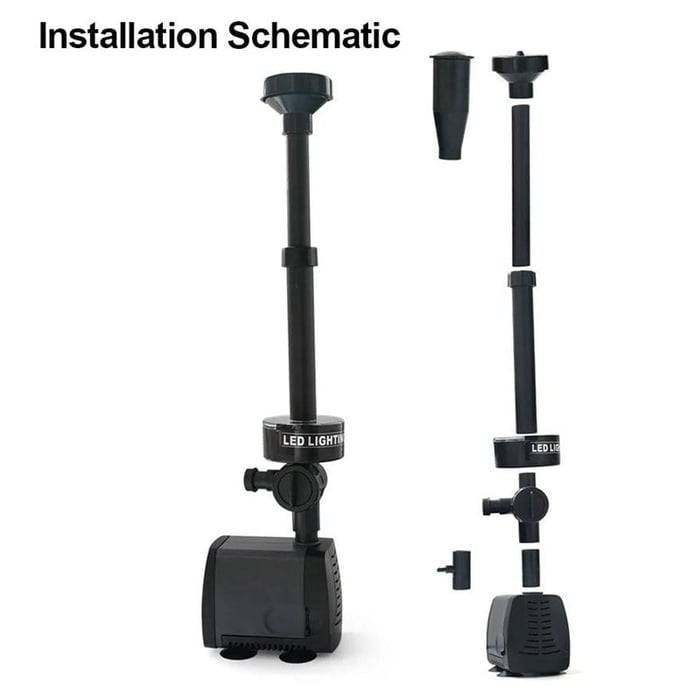 Garden Fountain Pump with 6 LED Lights