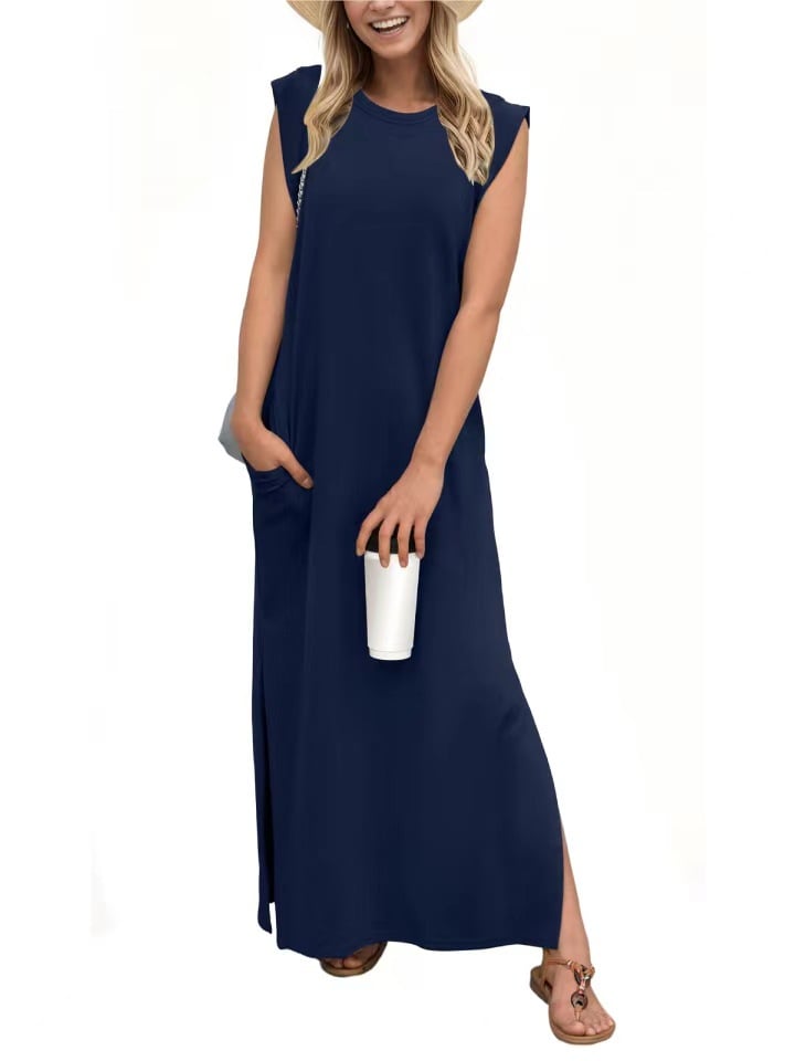 💥💕NEW CASUAL LOOSE SPLIT WRINKLE-FREE MAXI DRESS