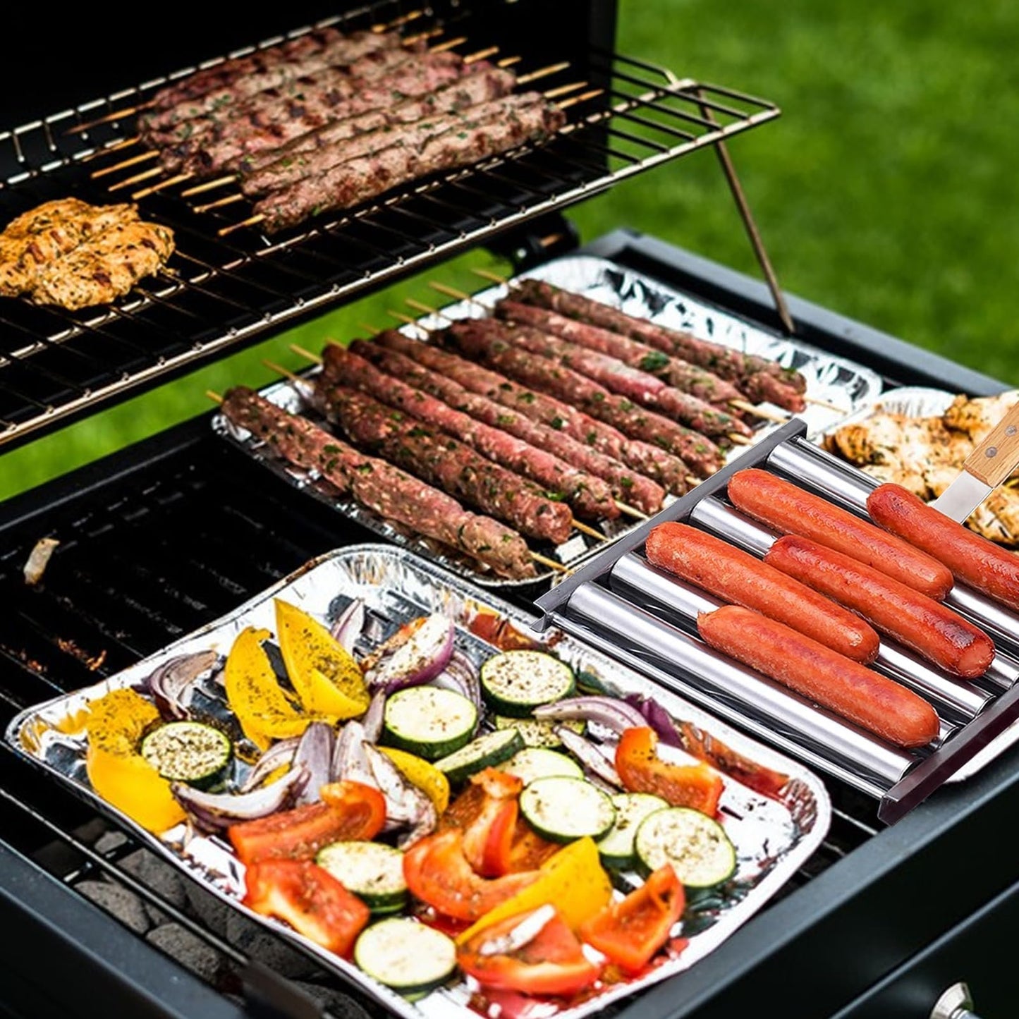 🔥🔥-Hotdog Roller Stainless Steel Sausage Roll Rack