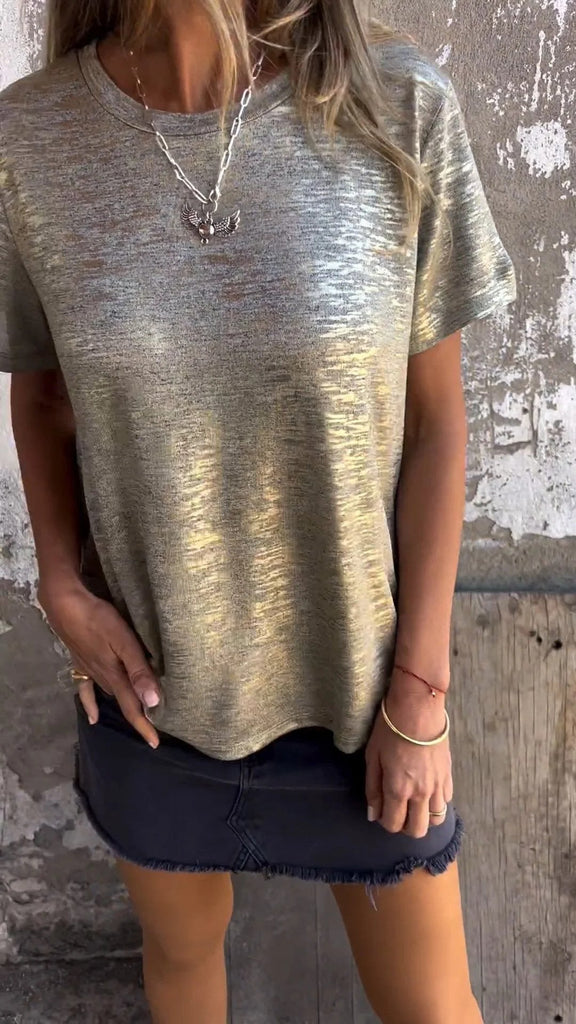 Gold Foil Short-sleeved T-shirt (Buy 2 Free Shipping)