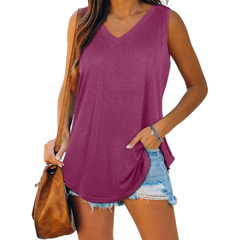 🔥⏳All-match V-Neck Solid Color Vest