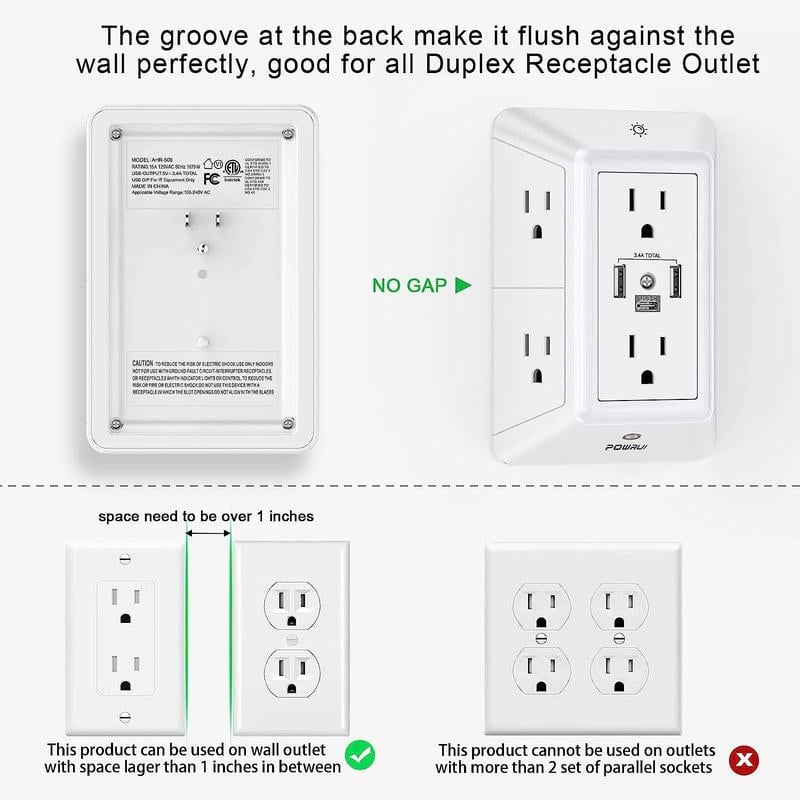 ✨🔥 Multi Plug Outlet Surge Protector