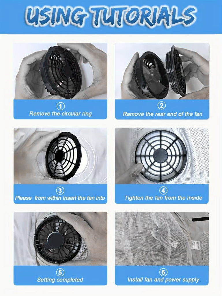 🔥Men's 360° Air Cooling Fan Vest3-Speed, 13H Wearable AC for Outdoor Use
