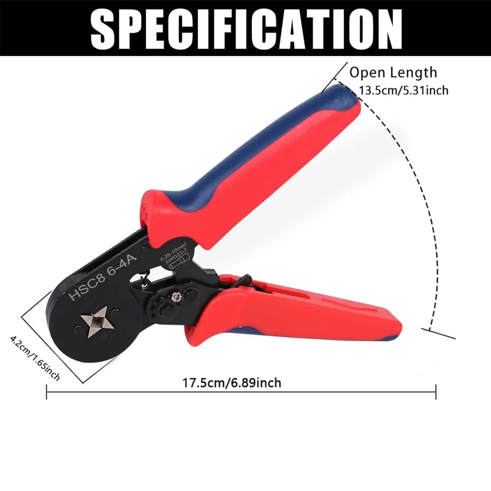 Ferrule Crimping Tool Kit – Self-Adjusting Ratchet Crimper with 1200PCS Wire Ferrules