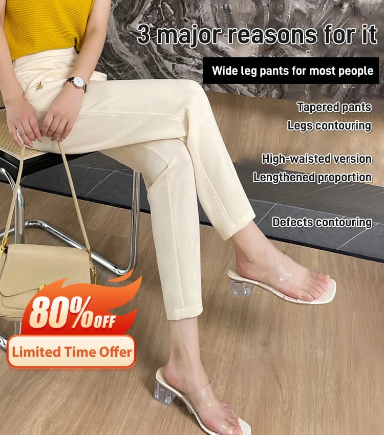 Loose-fitting high-waisted slacks