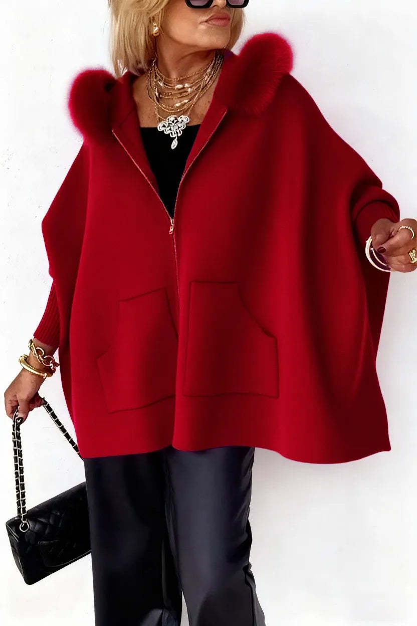 🔥💥Women Fur Collar Solid Color Casual Jacket