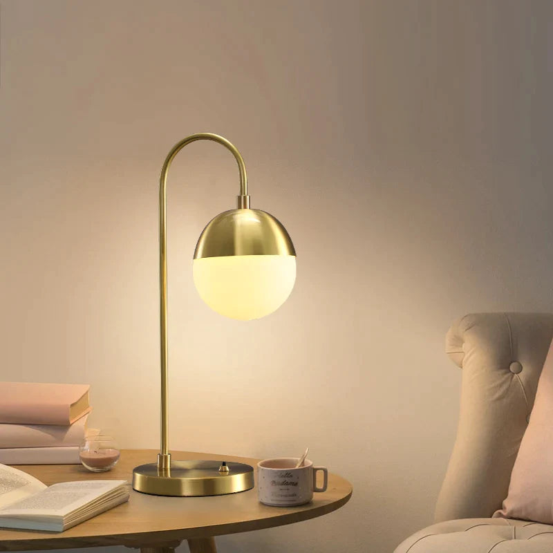 Retro Glass Ball LED Bedside Table Lamp