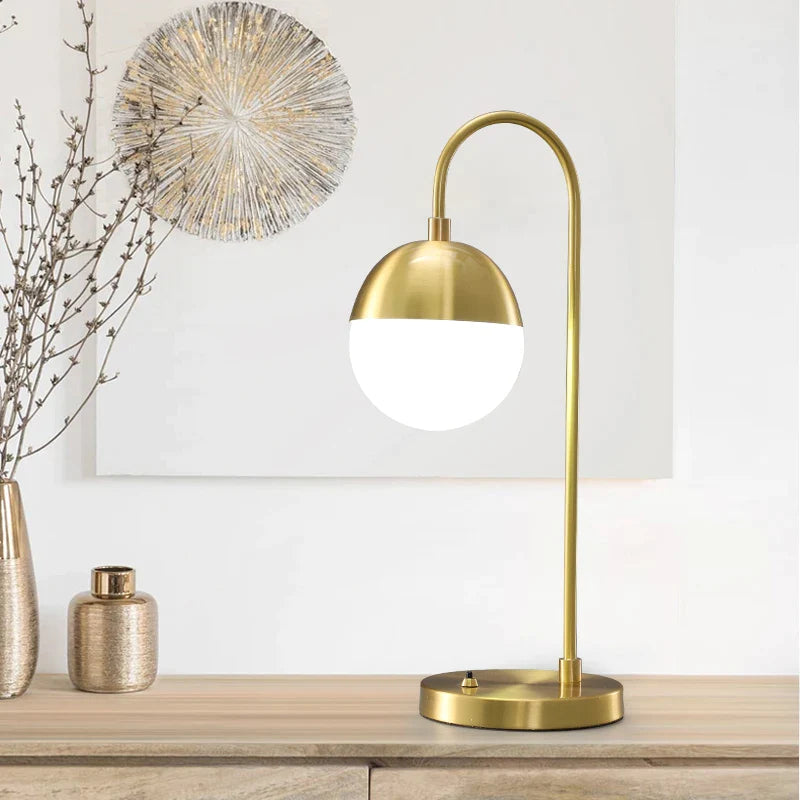 Retro Glass Ball LED Bedside Table Lamp