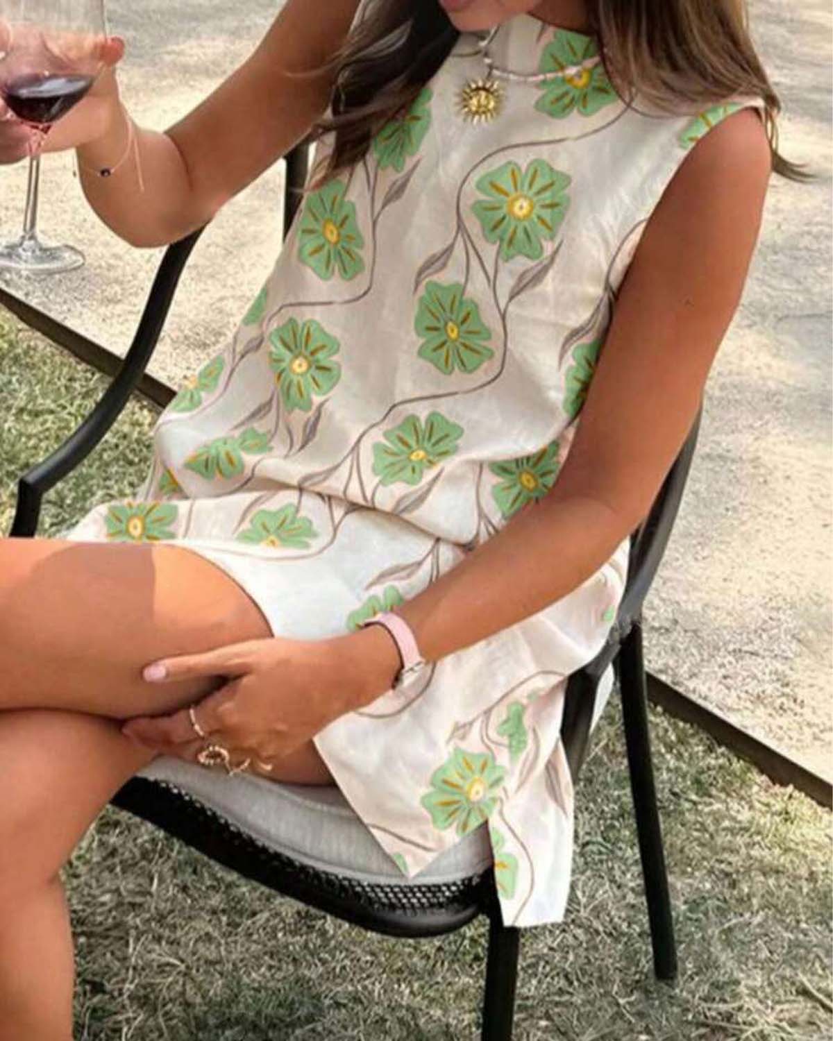 💖Women's Casual Sleeveless Floral Print Dress