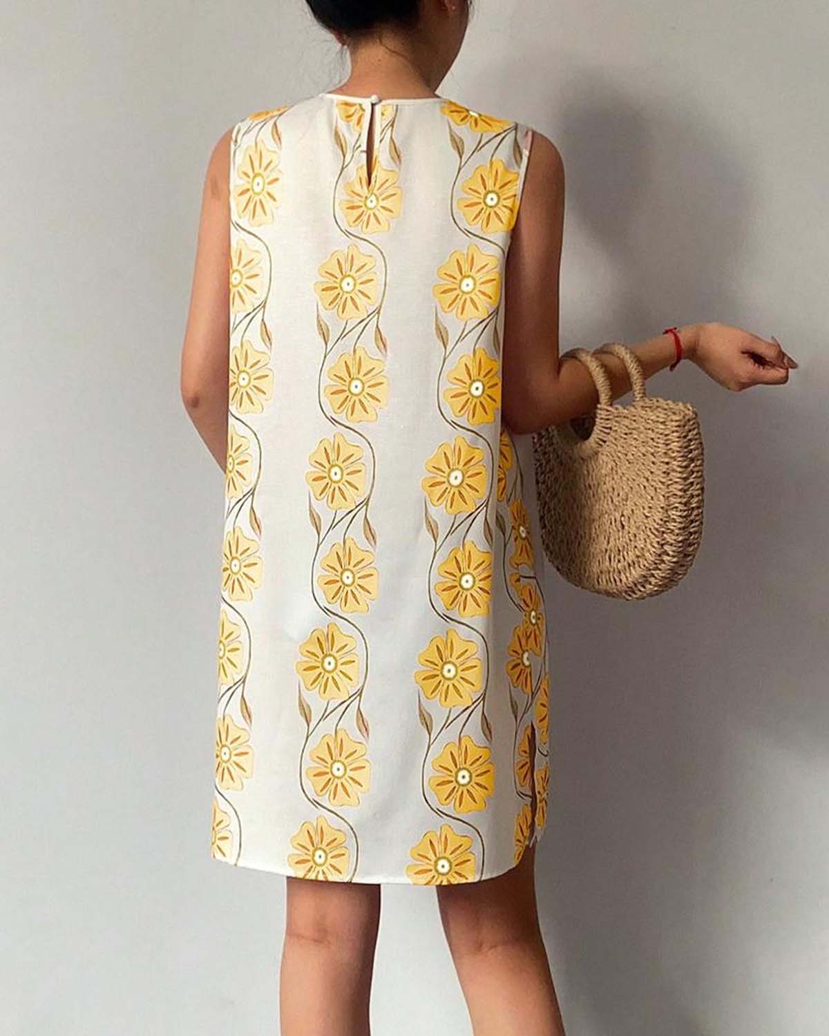 💖Women's Casual Sleeveless Floral Print Dress