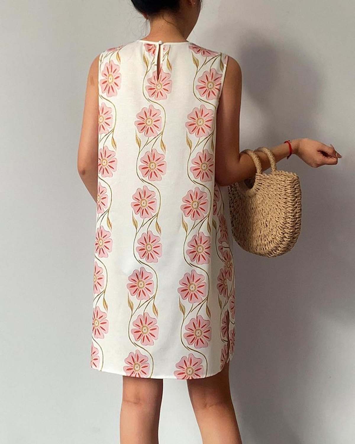 💖Women's Casual Sleeveless Floral Print Dress
