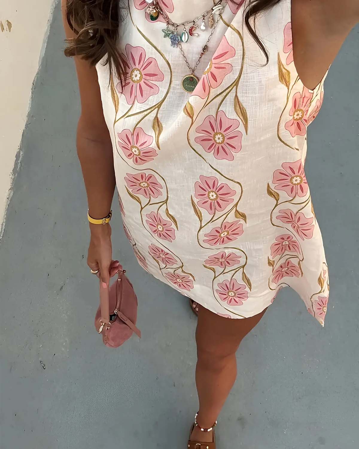 💖Women's Casual Sleeveless Floral Print Dress