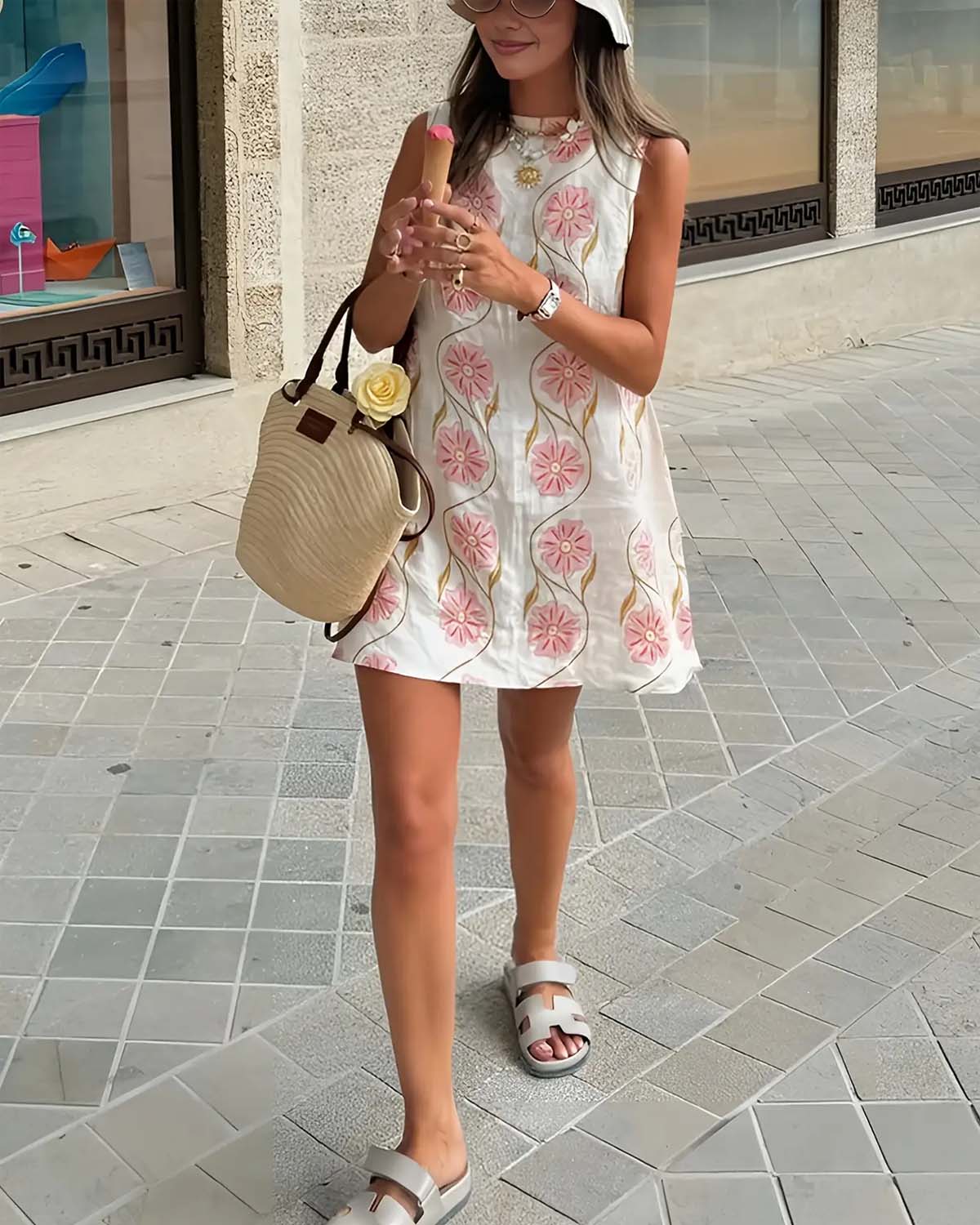 💖Women's Casual Sleeveless Floral Print Dress