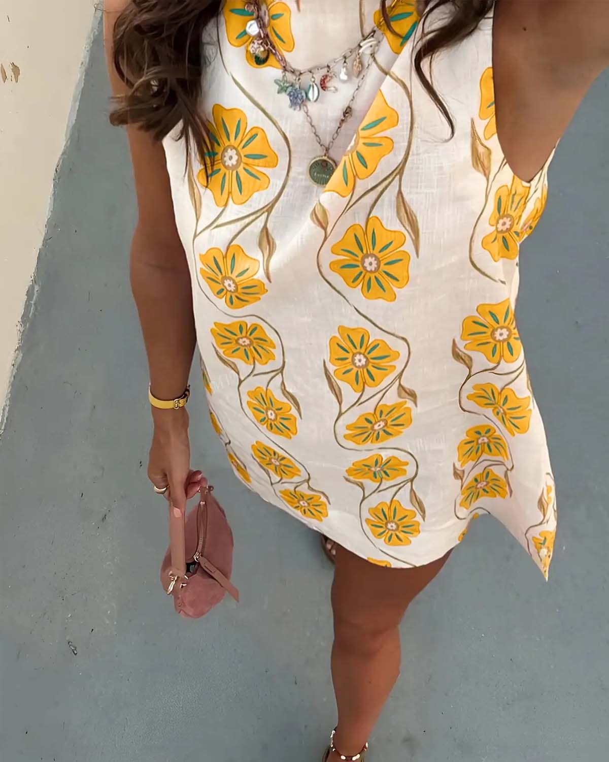 💖Women's Casual Sleeveless Floral Print Dress