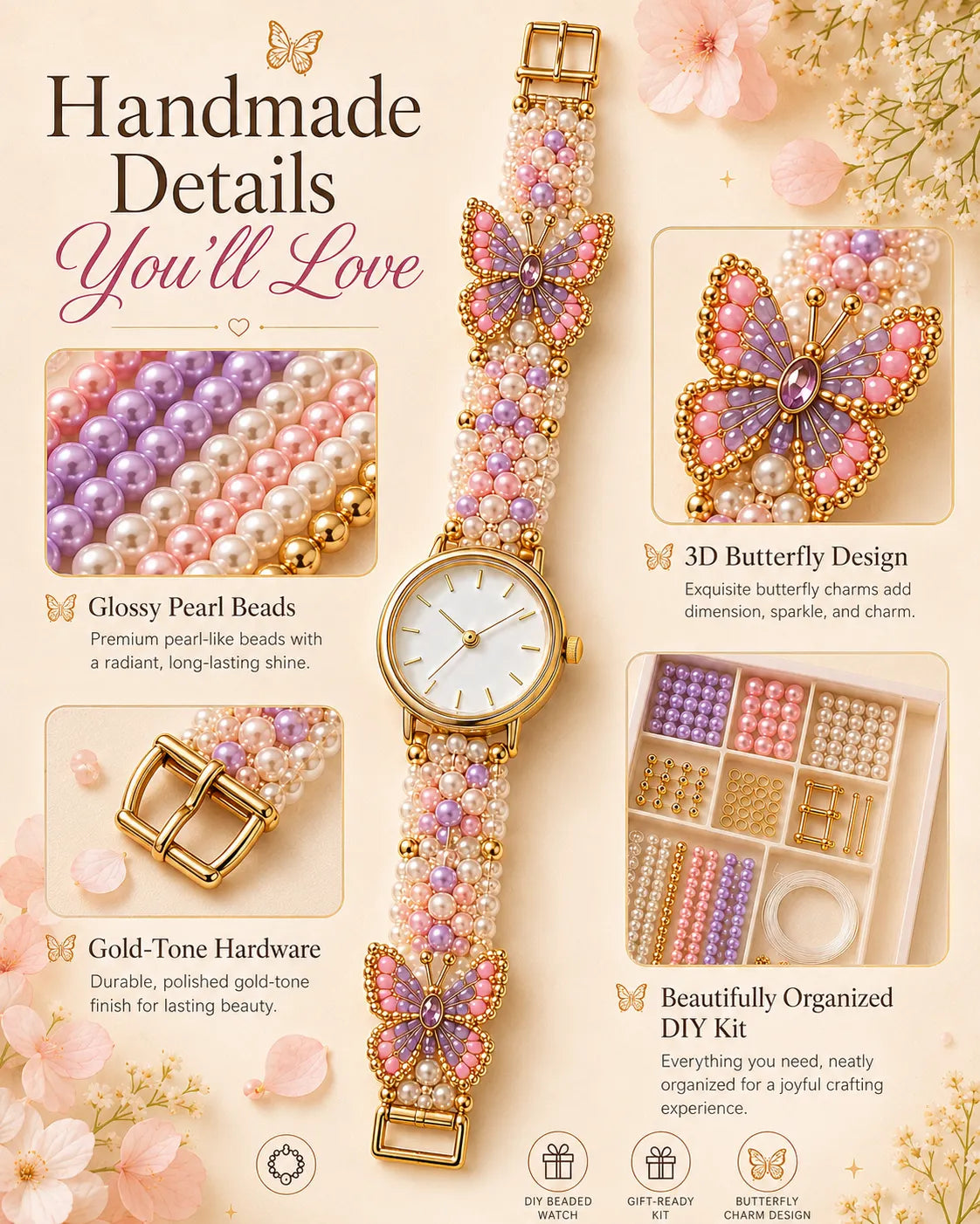 ⌚️✨ DIY Beaded Charm Watch Kit Collection