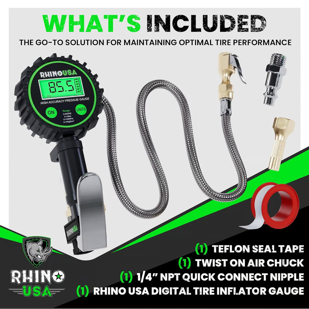 🚗Rhino Digital Tire Inflator with Pressure Gauge