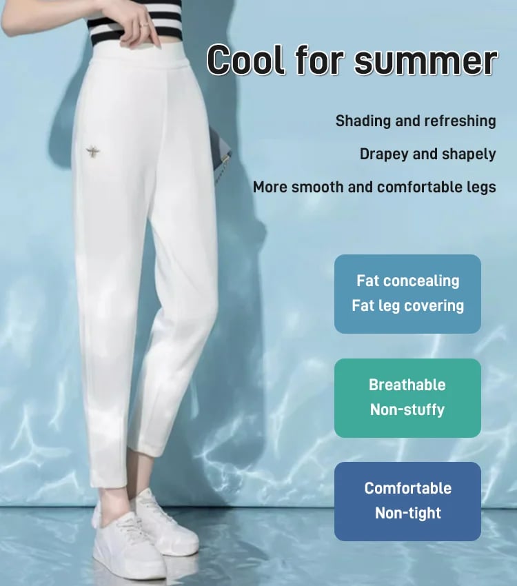 Loose-fitting high-waisted slacks