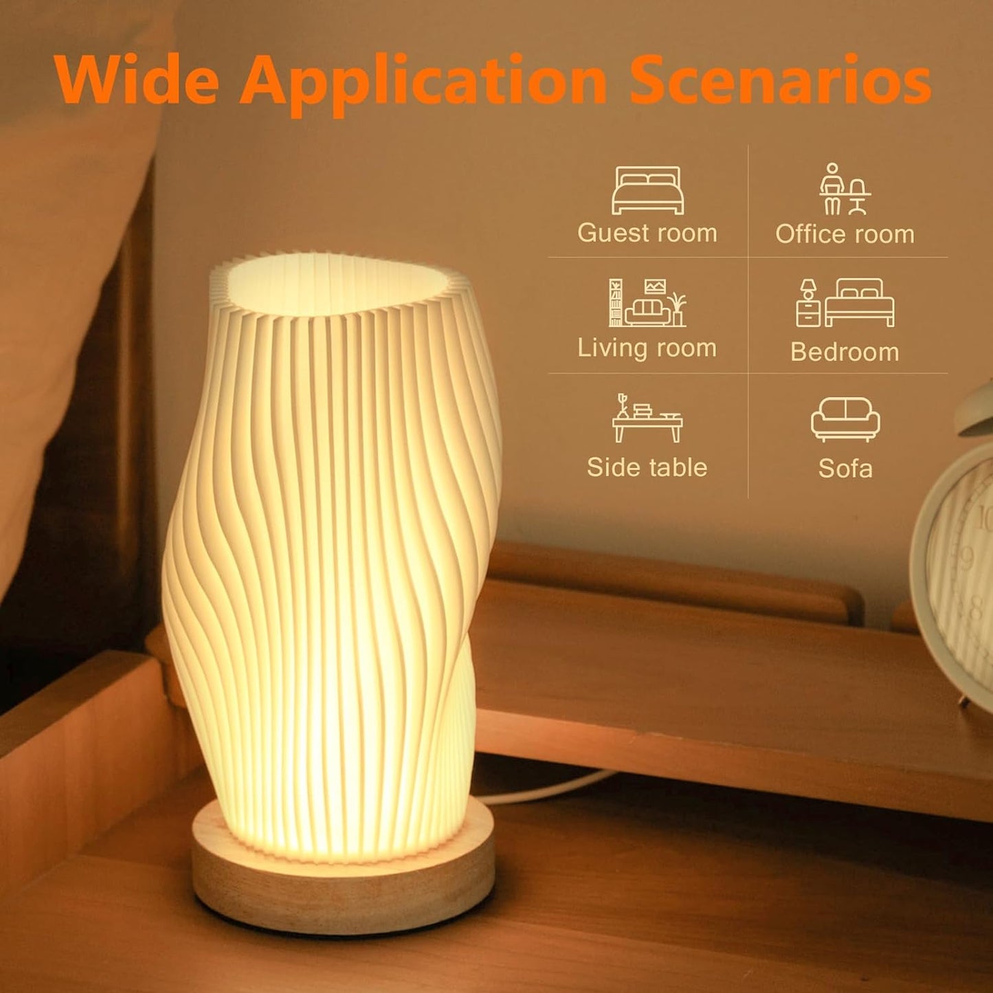 Vintage Style Striped Small Night Light Lamp