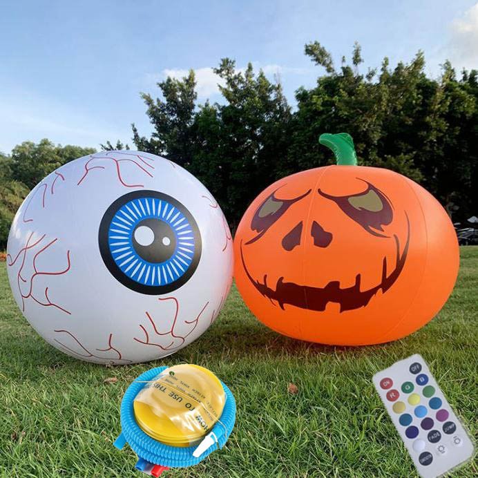 🎃🎃Inflatable Led light-up waterproof eyeball pumpkin 13 colours with remote control