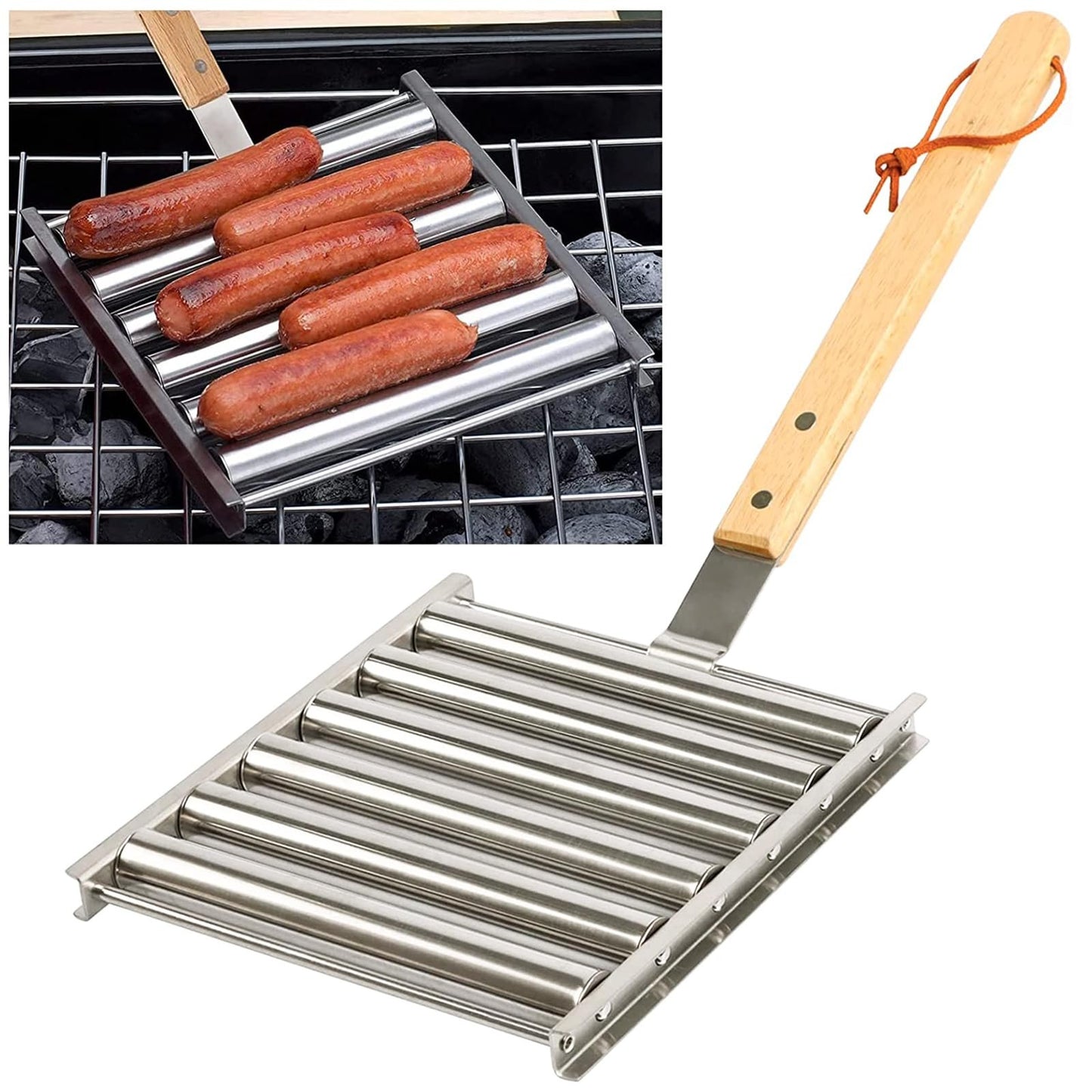 🔥🔥-Hotdog Roller Stainless Steel Sausage Roll Rack
