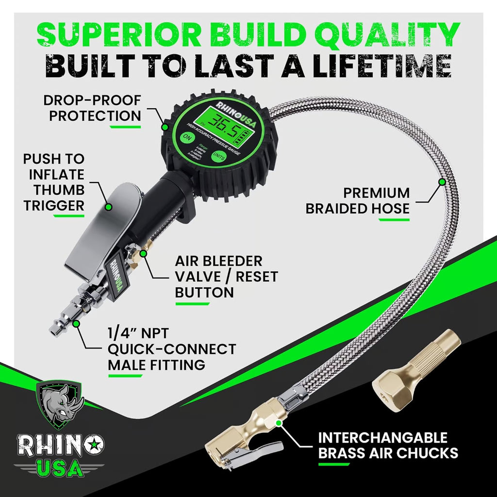 🚗Rhino Digital Tire Inflator with Pressure Gauge