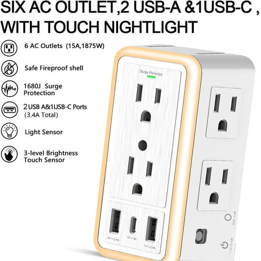 ✨🔥 Multi Plug Outlet Surge Protector