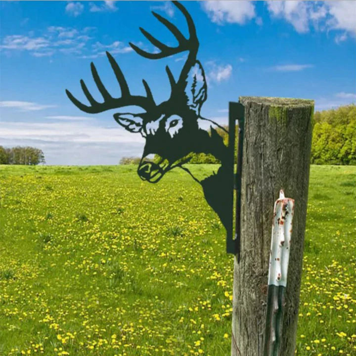 Outdoor garden farm peeping goat metal artwork interior decoration (meaning pastoral, natural and friendly)