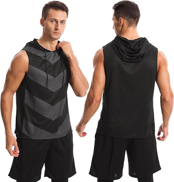 🔥🎁Sleeveless Dri-Fit Hooded Workout Shirts