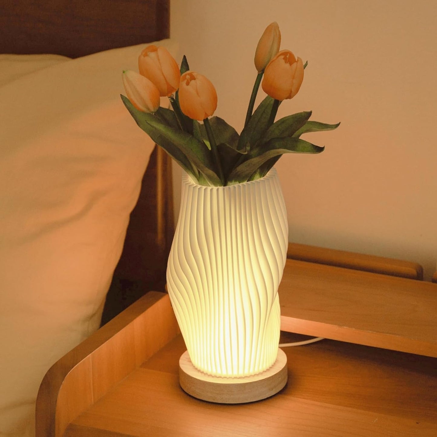 Vintage Style Striped Small Night Light Lamp