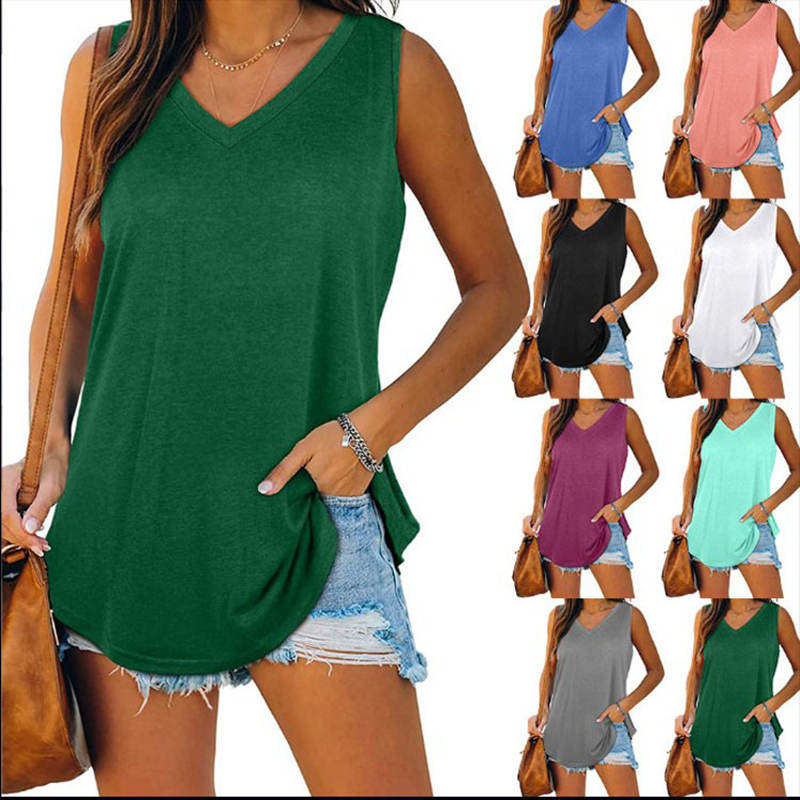 🔥⏳All-match V-Neck Solid Color Vest