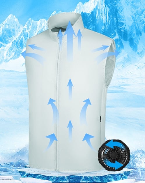 🔥Men's 360° Air Cooling Fan Vest3-Speed, 13H Wearable AC for Outdoor Use