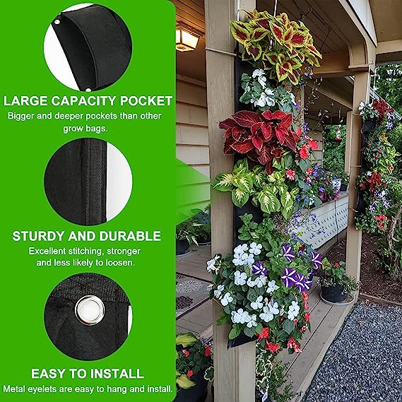 7 Pockets Hanging Vertical Planter