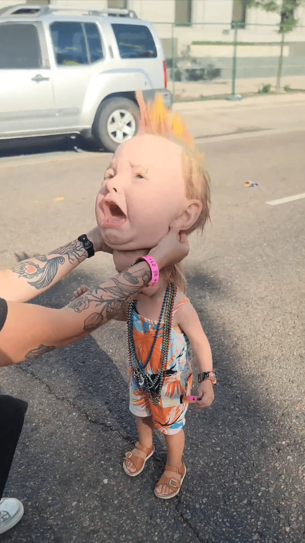 🎃2024 Halloween Hot Sale🔥Crying Punk Baby Funny Latex Head Masks