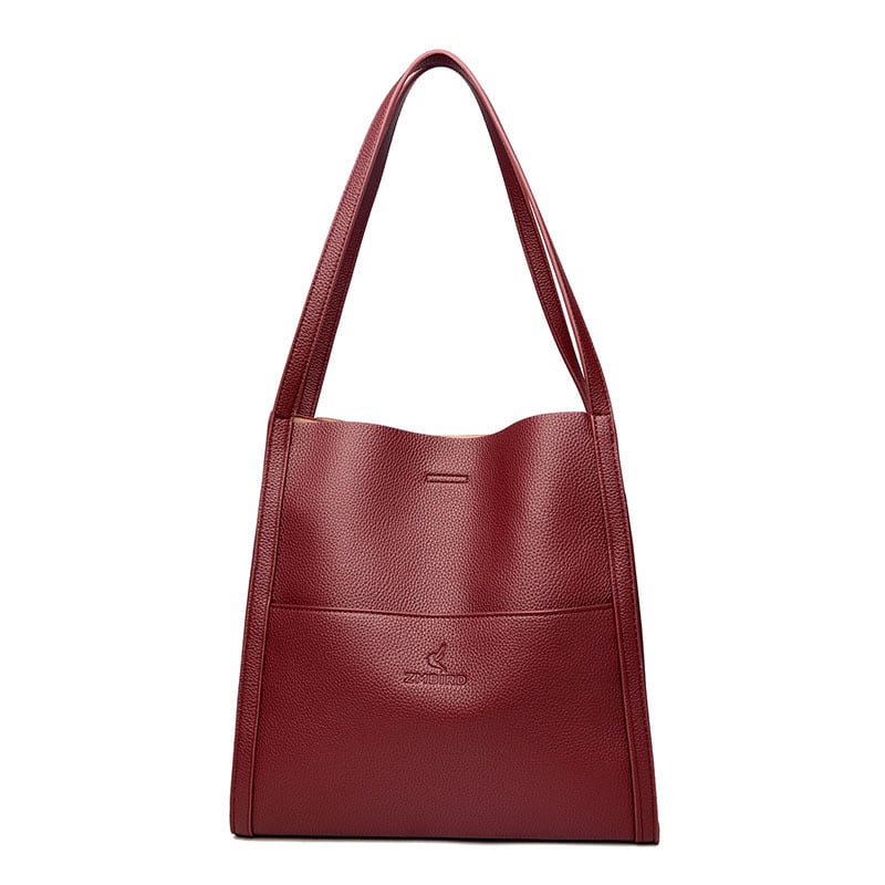 🔥⏰Solid color simple genuine leather shoulder bag🔥