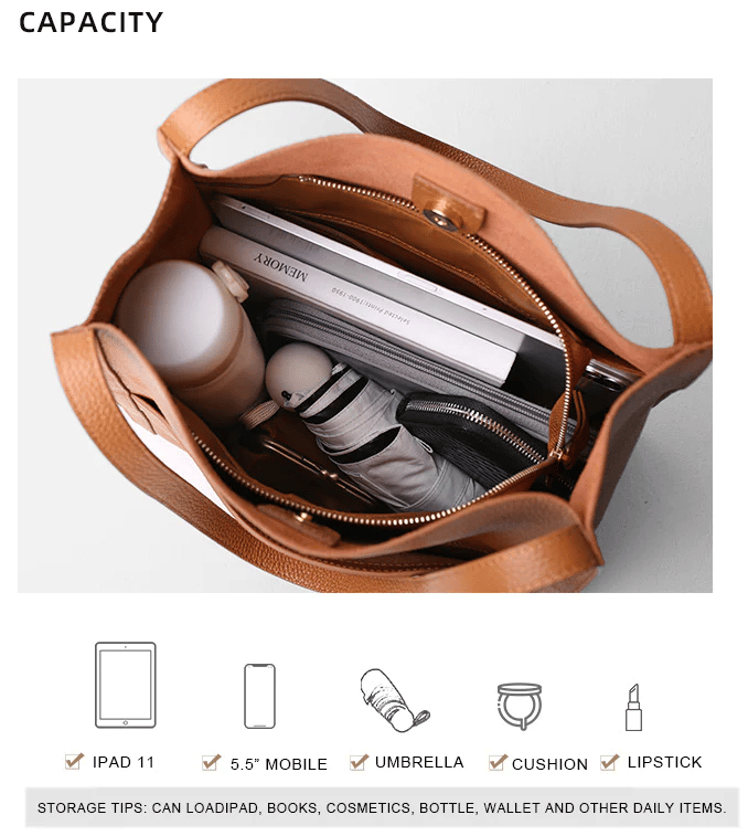 🔥⏰Solid color simple genuine leather shoulder bag🔥