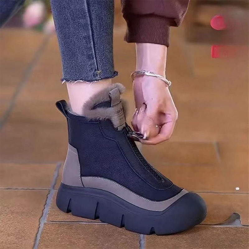 Women's Waterproof Warm Snow Boots With Zipper