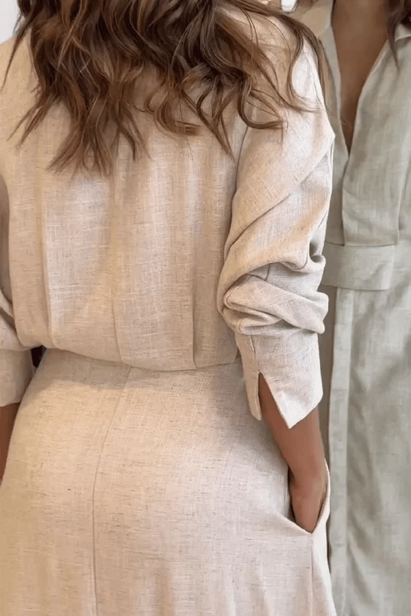 🎁2024 Cotton And Linen Solid Color Maxi Dress