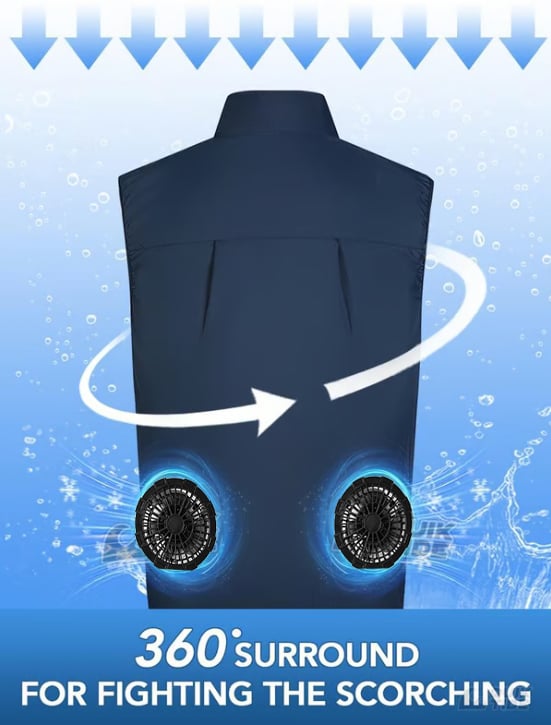 🔥Men's 360° Air Cooling Fan Vest3-Speed, 13H Wearable AC for Outdoor Use
