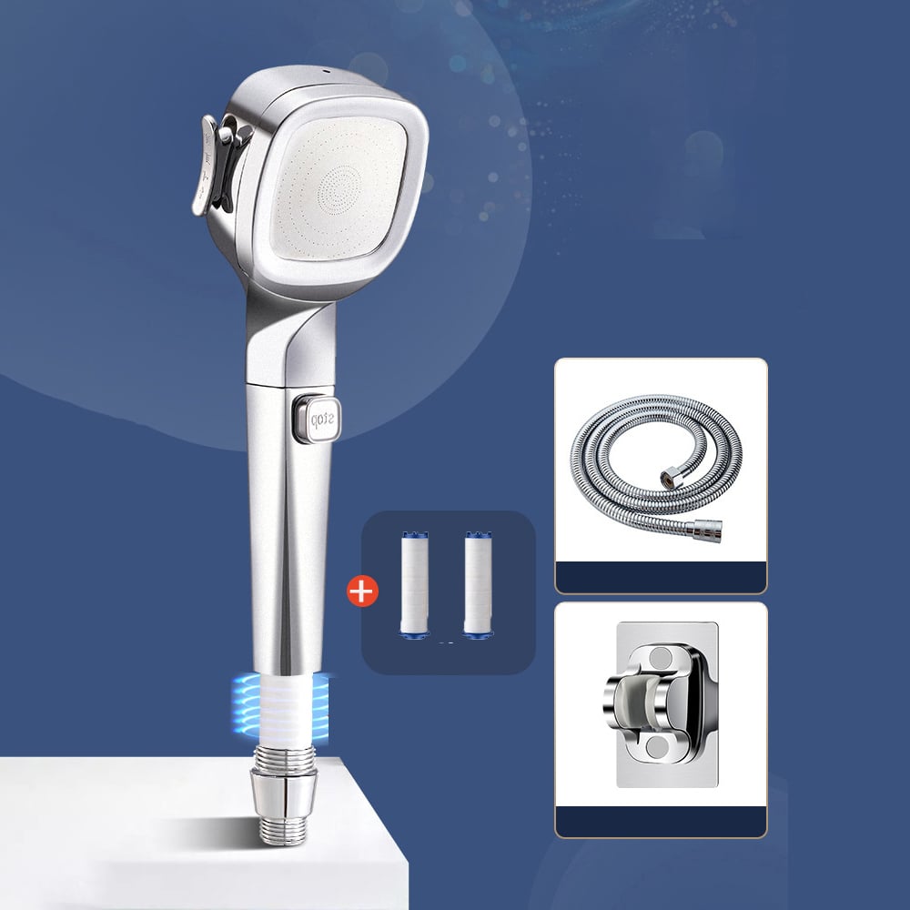 4-mode Handheld Pressurized Shower Head with Pause Switch