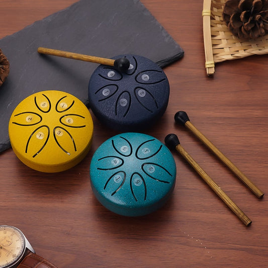 🎁🎵 Buddha Stones Mini Steel Tongue Drum Kit (3 Inch)