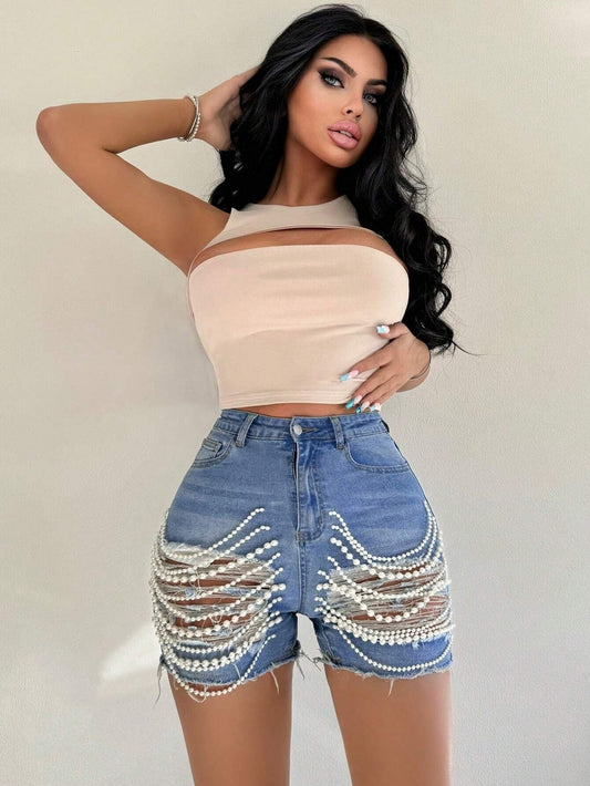 Upgrade your closet with 🔥2024's stylish chain embellished jeans!