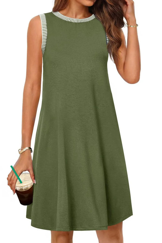 💃Women's Casual Sleeveless Crew Neck Midi Dress