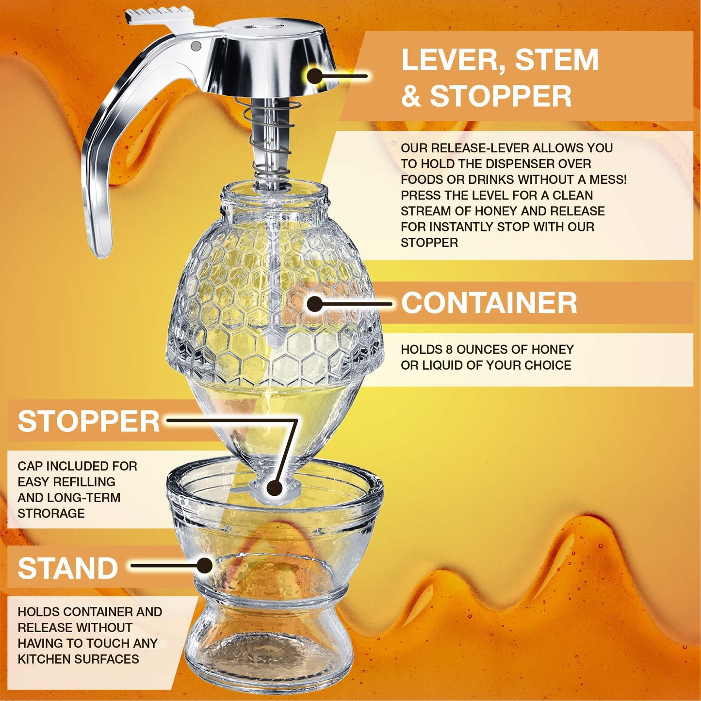 🎁No Drip Honey Dispenser